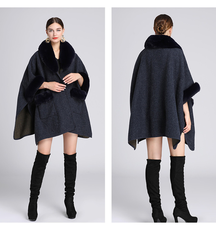 Damenkleeder Imitatioun Rex Kanéngchenpelzkragen Schal Mantel Grouss Gréisst locker Wollmantel Cardigan fir Fraen_voghion.com
