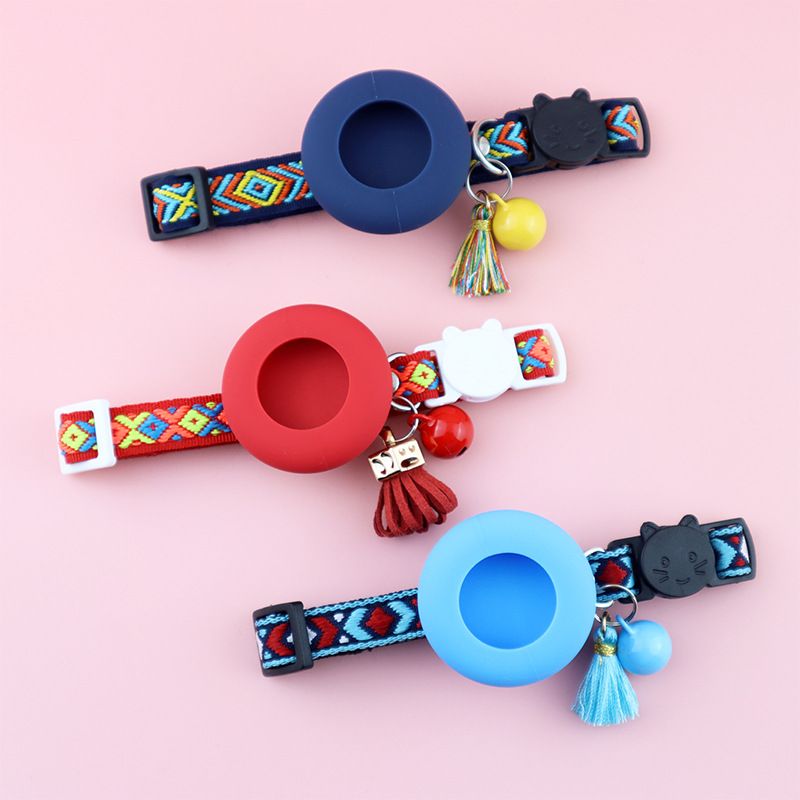 Localizzatore protettivo Airtag Special GPS Custodia in silicone e pelle Collare per animali domestici Copricollo_voghion.com