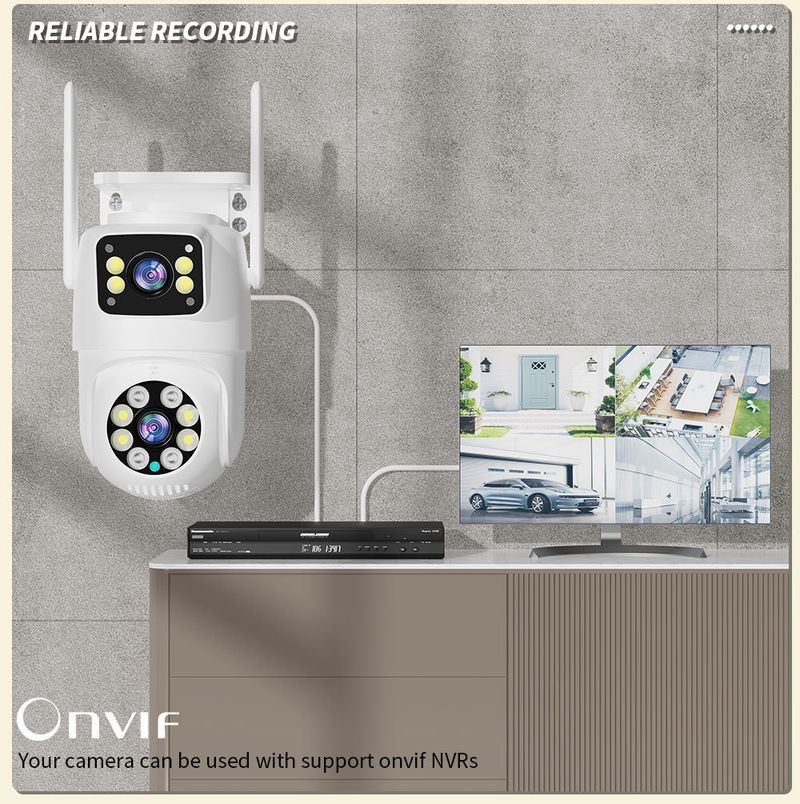 Outdoor Waasserdicht Gewierkugel Intelligent Iwwerwaachungskamera, High-Definition Nuetsvisioun Handy Fernbedienung Duebelbildschierm_voghion.com