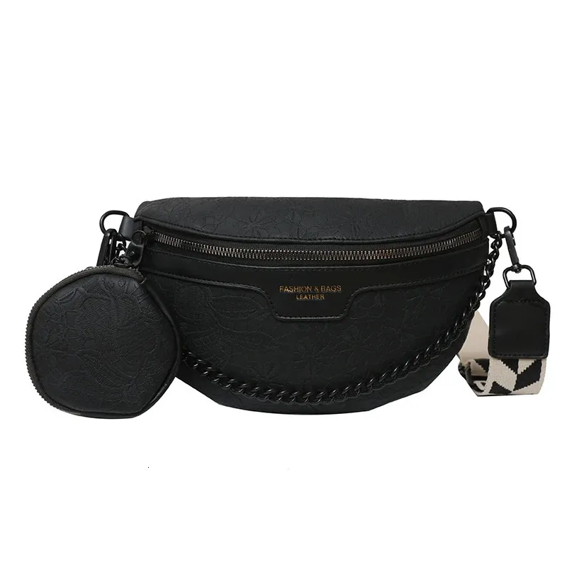 Designer Kvinna Pack Retro Broderi Bälte Myntväska Dam Midjeväska Modemärke Axlar Crossbody Bröstväskor 240130_voghion.com