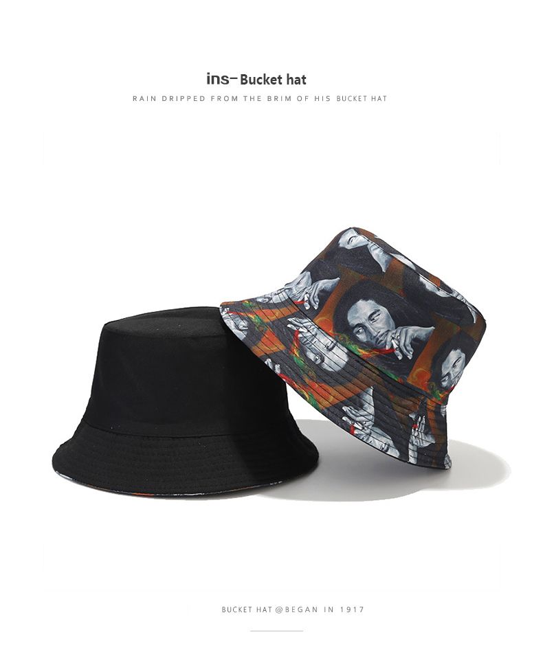 New Arrivals Bocca Bob Marley Bucket Hat Rökande män Tryck Jamaicanska herrhattar Panama Fishermen Keps Dubbla sidor Vikbar Ny stil_voghion.com