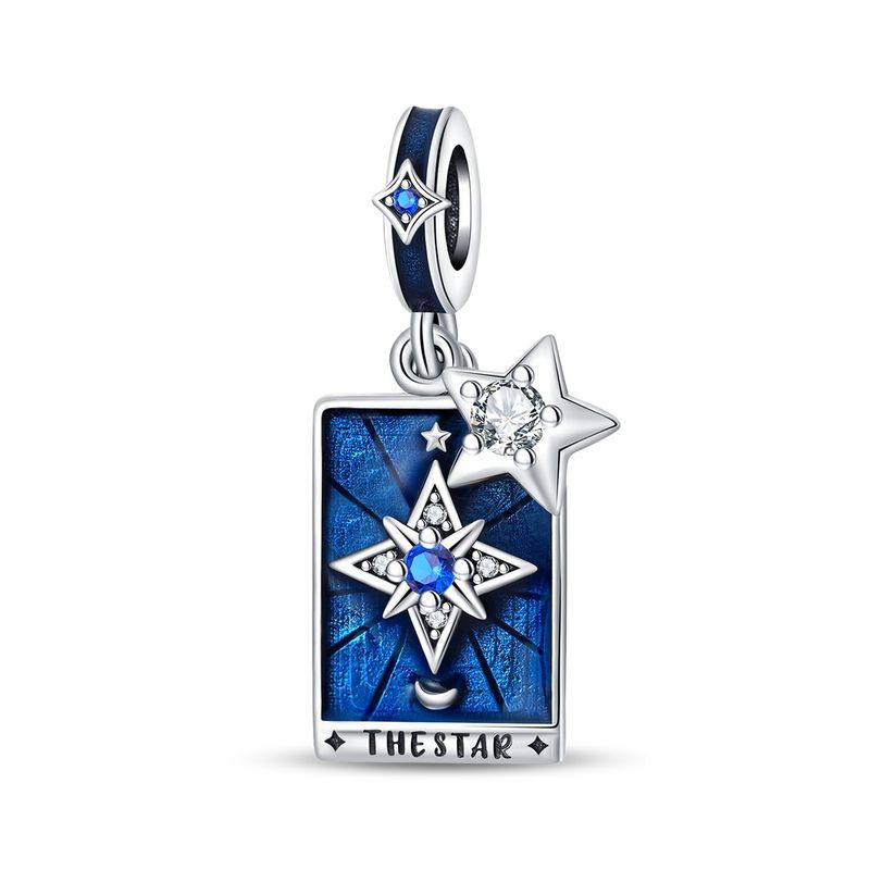 Gioielli da donna, ciondolo a forma di stella dei tarocchi, luna e clessidra, perline fai da te, accessori per gioielli, bracciale in argento placcato in rame_voghion.com