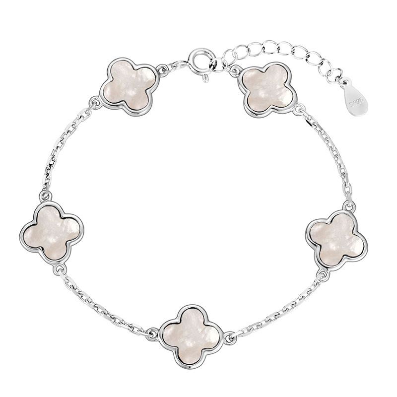 Nova Pulseira Light Luxur de alta qualidade em prata pura com design de nicho, trevo da sorte requintado, madrepérola, malaquita, mão_voghion.com
