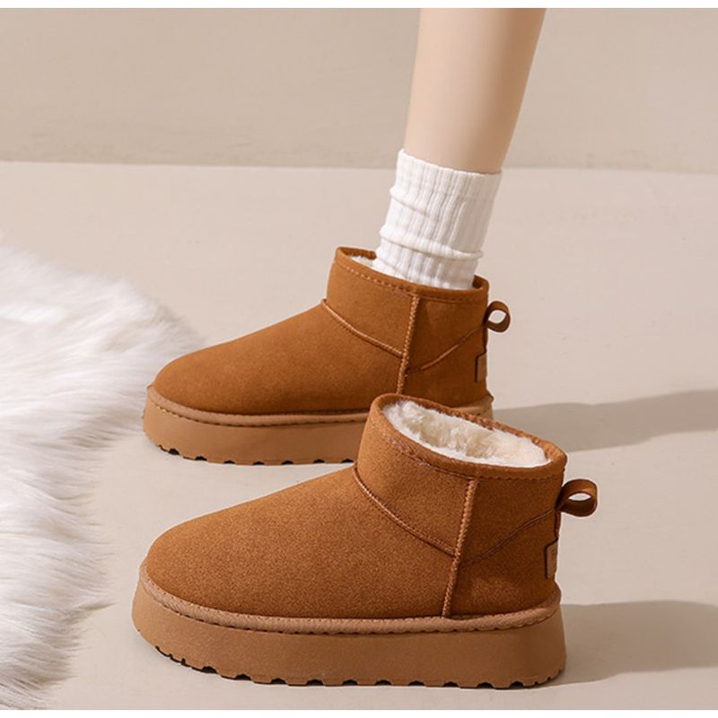 Snow Boots Women 2024 Winter New Women's Shoes Short Tube Warm Cotton Shoes Plus Velvet Thick Shoes Women's Boots_voghion.com