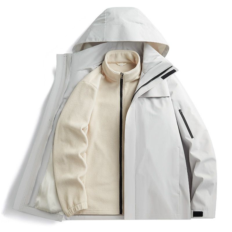 Veste de randonnée trois-en-un pour homme et femme, coupe-vent et déperlante, doublure intérieure amovible, nouvelle collection automne-hiver_voghion.com