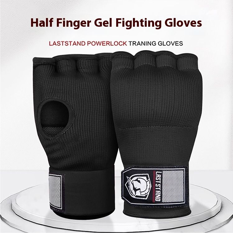 Gelhandschoenen, boksschoenen met halve vingers, luie mannen snel met de hand omwikkelde beschermende handdoek, Sanda boksbandage, taekwondo voor mannen en vrouwen_voghion.com