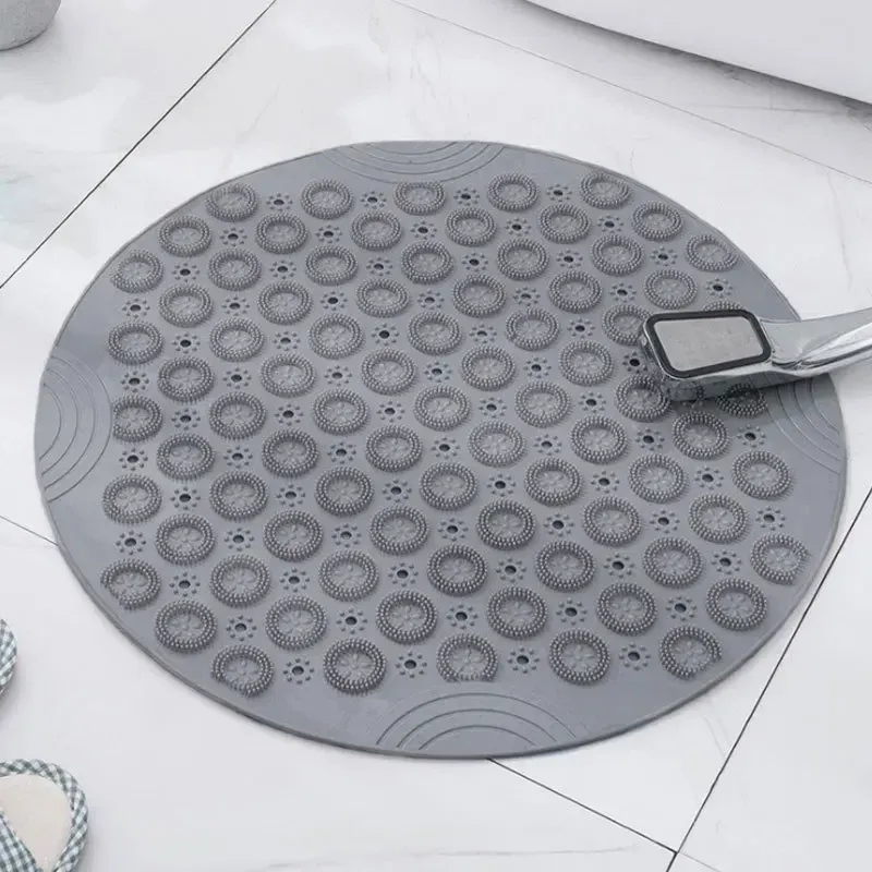 Anti-Rutsch-Duschmatte, PVC-Badematte mit Abflusslöchern, Fußmassage-Textur, schnelltrocknend (55 x 55 cm), EU-Badezimmersicherheit_voghion.com