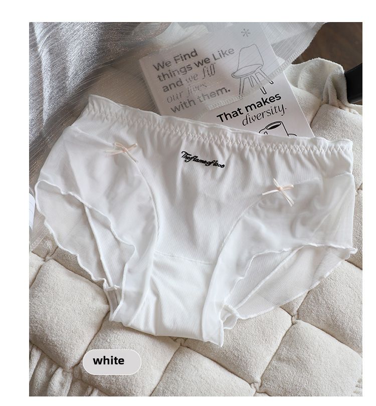 Biancheria intima per ragazze in seta di ghiaccio, leggera, elastica, sexy, ad asciugatura rapida, con muscoli nudi, colore bianco chiaro di luna_voghion.com