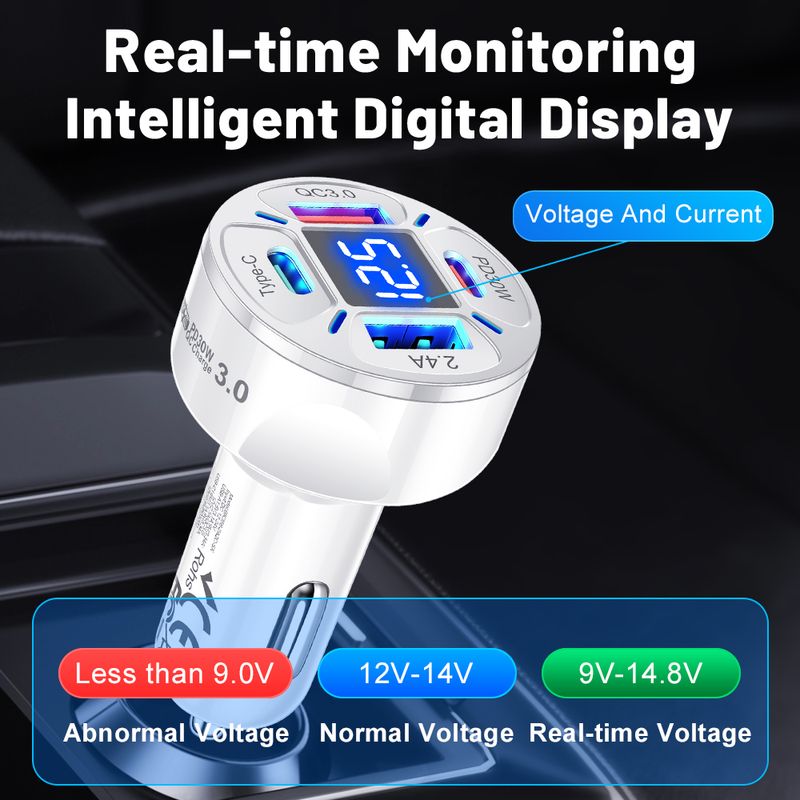 100W Typ C Digital Display Auto USB Schnelle Handy Lade Adapter Für IPhone Xiaomi Huawei Samsung Ladegerät_voghion.com