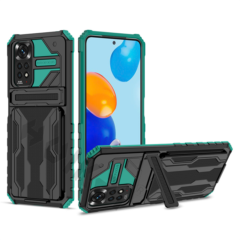 Shockproof Armor Case Fir Xiaomi Redmi Note 11S 11 10 10S 9 Pro Max 11T Poco M4 M3 X3 Pro Anti Shock KickStand Card Slot_voghion.com