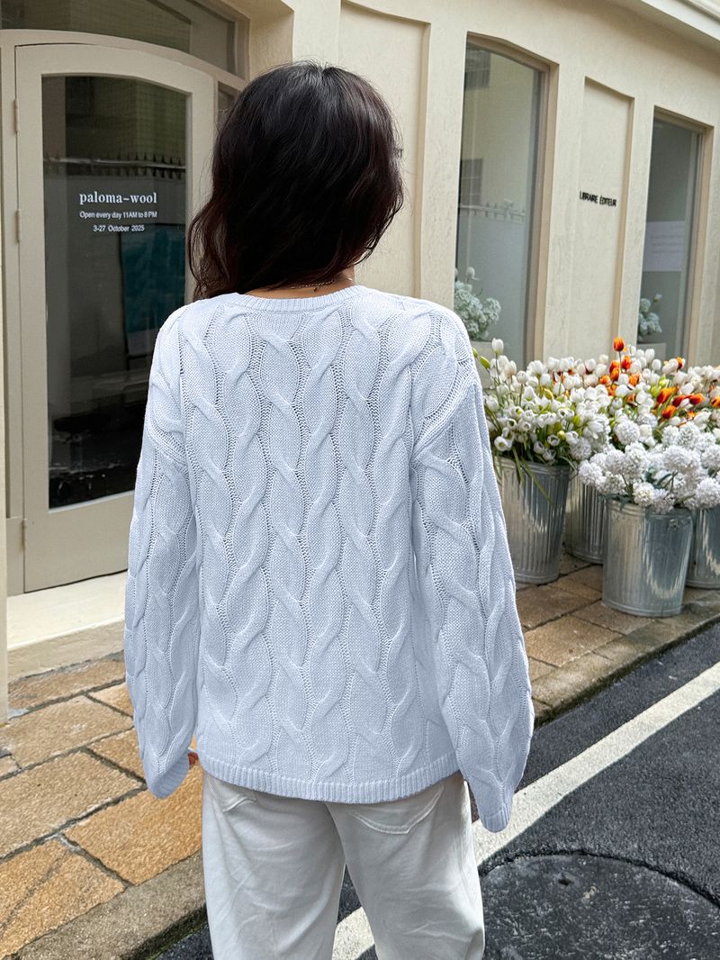 Y2k Chunky Knit Sweater Women's Oversized Long Sleeve Top - Soft Acrylic Pullover In Pink, Blue, Yellow & Beige (S/M/L/Xl)_voghion.com