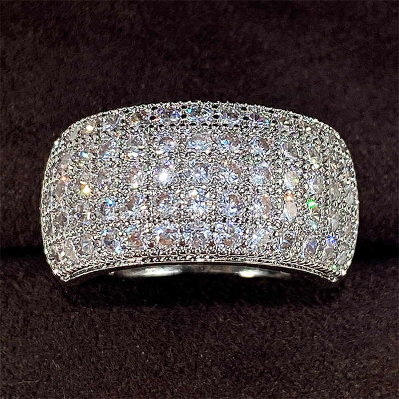 Anel folheado Cao Shi super brilhante cheio de diamante semicírculo zircão acessórios para anel feminino_voghion.com