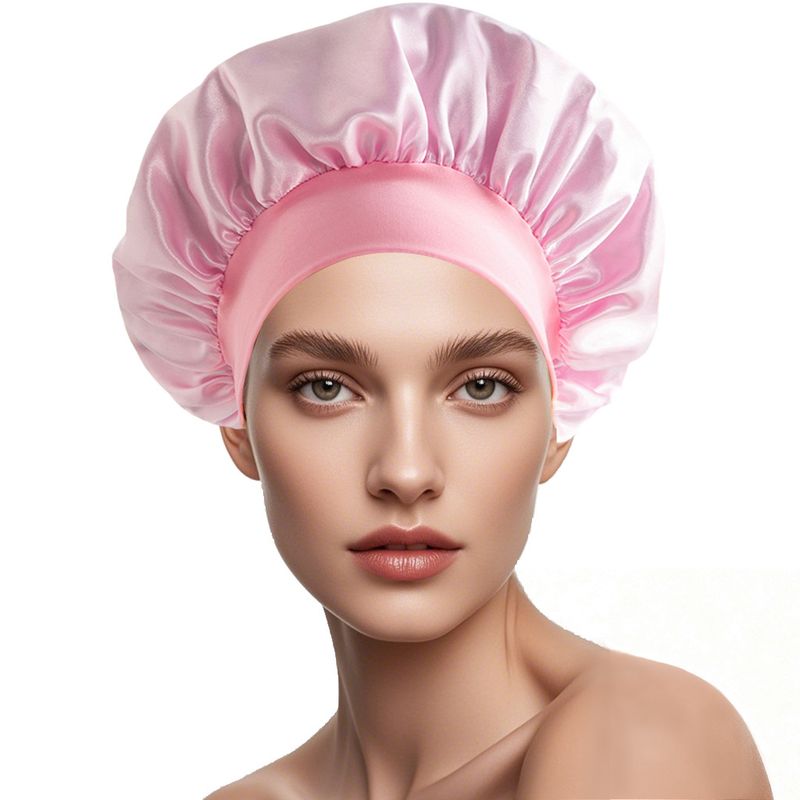 Cross-Border New Women's Wide-Brim High Elasticity European And American Beauty Salon Shower Cap Polyester Hair_voghion.com