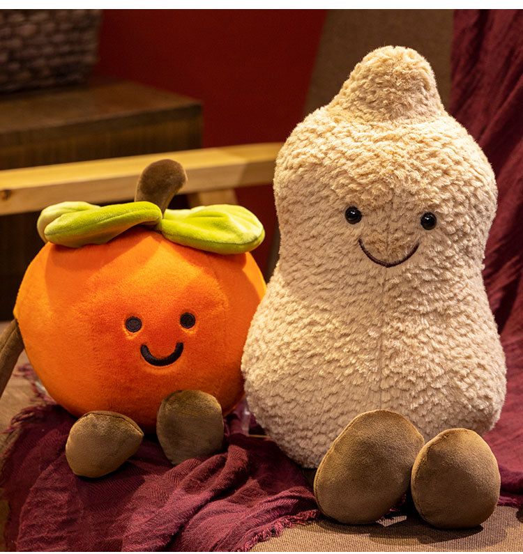 Stuffed Plush Animals Doll Peanut Doll Good Things Happen Persimmon Doll Simulation Peanut Persimmon Plush Toy_voghion.com