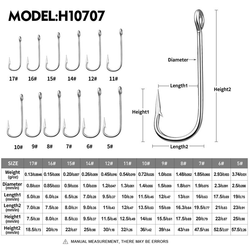 Single Barbed Rock Sea Fishing High Carbon Steel Long Handle Lure Fish Hook With Hole And Loop 100 Pieces/Pack_voghion.com