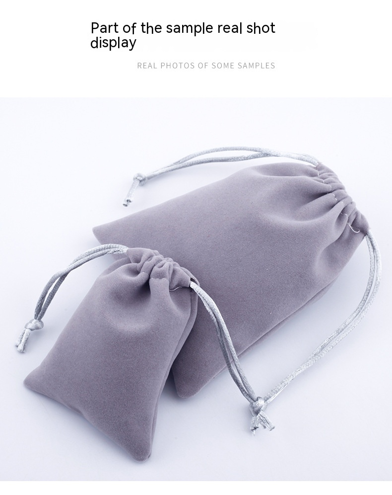 Cosmetics, Lipstick, Velvet Cloth Bags, Jewelry, Drawstring Drawstring Pockets, Earphones, Velvet Cloth Storage Bags, Black Women's Velvet Cloth Bags_voghion.com