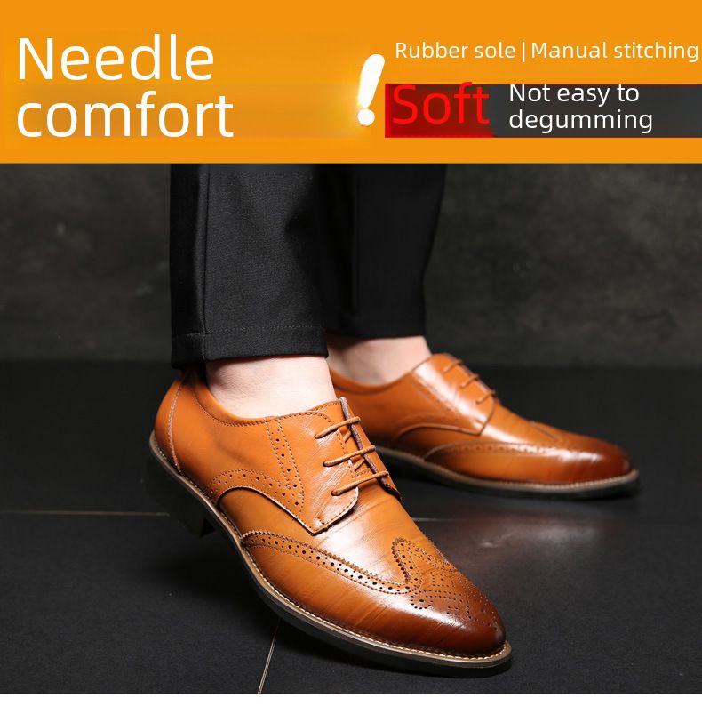 2020 New Men's Shoes Big Size Trendy Shoes Business Casual Men's Leather Shoes Cross Border 38-48 Size_voghion.com