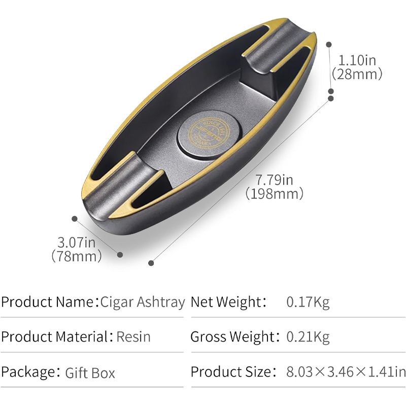 Monsoon Bootsförmiger Zigarrenaschenbecher, leicht und tragbar, luxuriös und stimmungsvoll, mit zwei Fächern für Zuhause, Büro und Outdoor_voghion.com