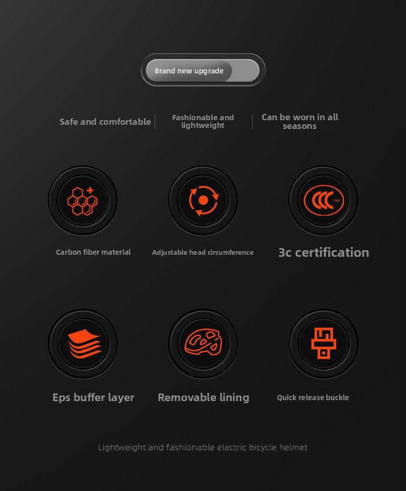 Carbon Fiber Half Electric Bike Motorcycle Summer Unisex Riding Safety 3C QIKE Helmet_voghion.com