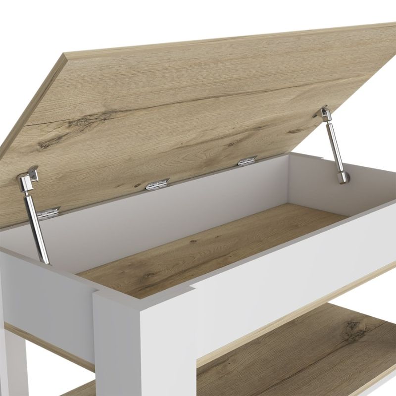 Table Shelf Light Lower Table Extendable White Oak Polgon Storage Shelf Finish_voghion.com