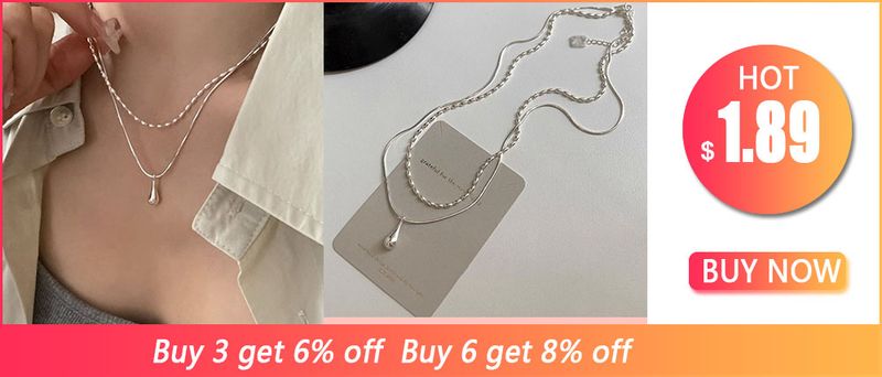 XIYA Minimalistische Doppelschicht-Halskette mit Wassertropfen-Anhänger für Frauen, koreanische Mode, neuer Schmuck, Geschenk für Freunde, Party, Collier_voghion.com
