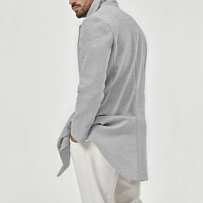 Fréijoer an Hierscht Männer Soil Mëttellängt Kraang Hoodie Komposit Space Cotton Duebelknäppt Casual Windjacke_voghion.com