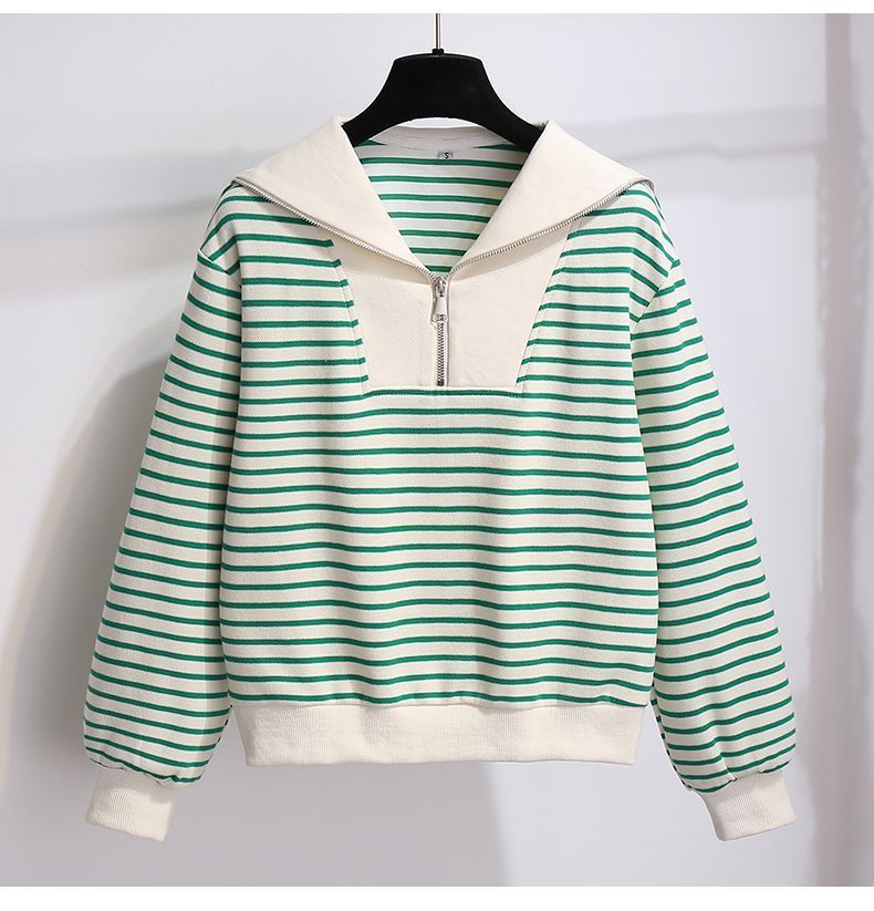 Completo trendy con felpa con cappuccio a maniche lunghe e colletto blu navy e pantaloni larghi con coulisse - Comodo abbigliamento casual da strada, tessuto in poliestere traspirante_voghion.com