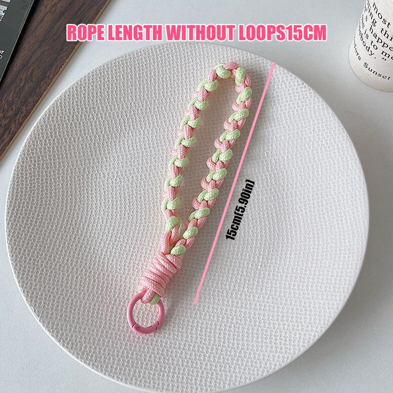 Mobiele telefoon lanyard hangend draagbaar gedraaid touw anti-verlies hanger modieuze sterke pols korte mobiele telefoon charms sleutelhanger_voghion.com