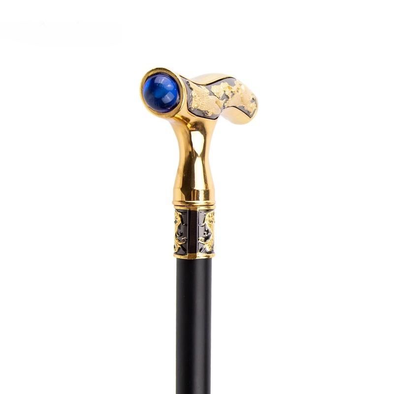 Crane Walking Cane Blue Gemstone Fashion Decorative Walking Stick Gentleman Elegant Cosplay Cane Knob Crosier 93cm_voghion.com