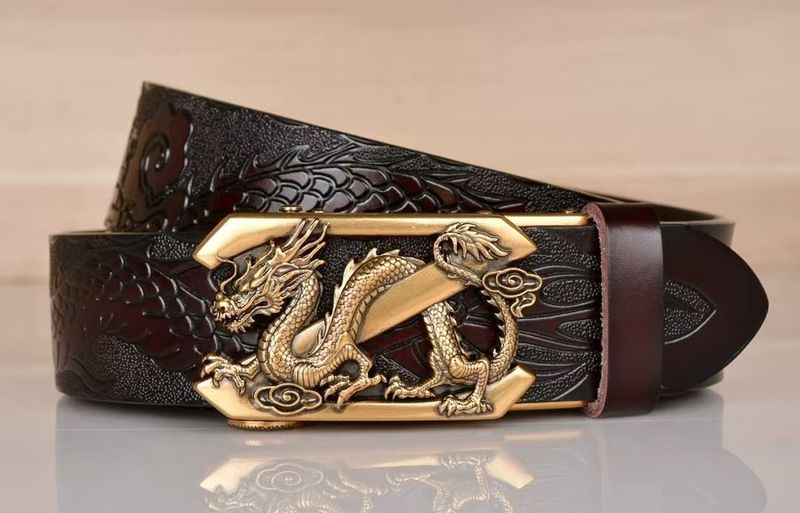 Bekleidungszubehör Herrengürtel aus echtem Leder, automatischer Gürtel, Jugendtrendgürtel_voghion.com