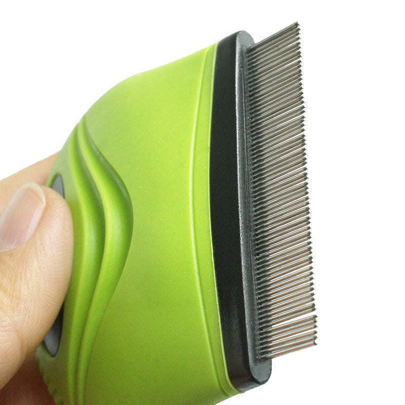 Pet Life 'Grazer' Handheld Travel Grooming Cat and Dog Flea and Tick Comb_voghion.com
