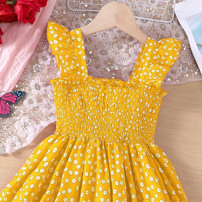 Nouveau Vacances d'été vent Lotus feuille bord petite fleur fragmentée sangle suspendue Dre pour les enfants du collège et_voghion.com