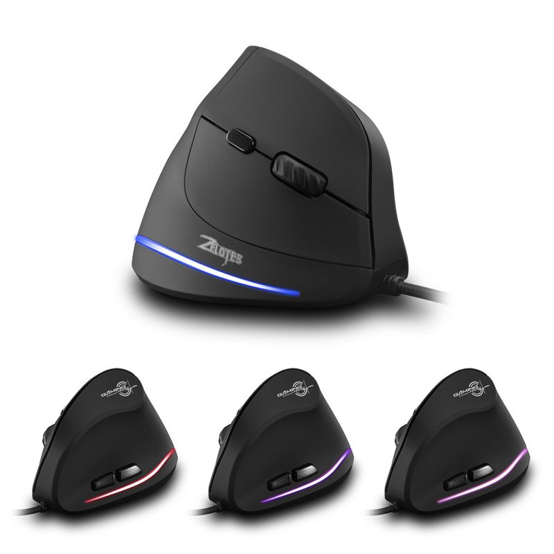 ZELOTES T20 Dikey Tutuşlu Ergonomik Dizüstü Masaüstü Kablolu Fare_voghion.com