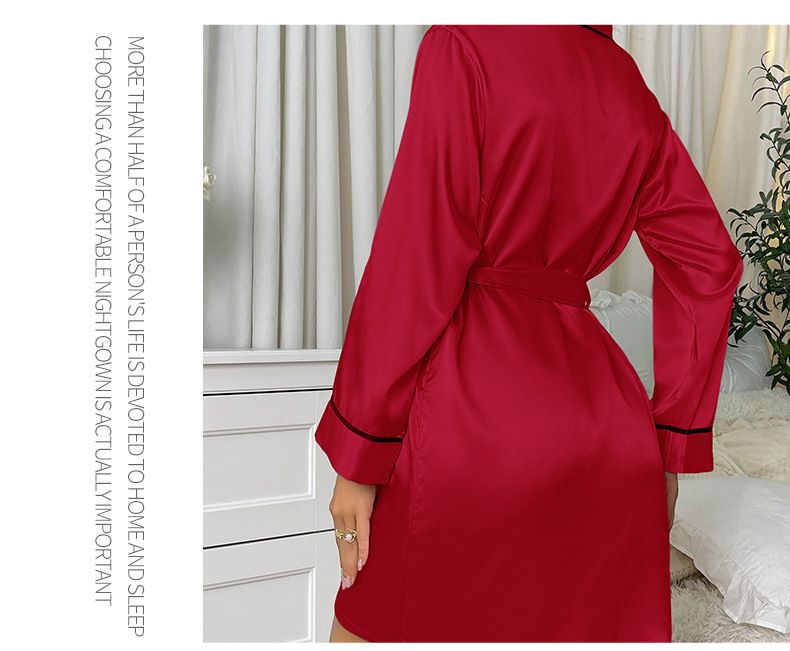 nachtjapon van ijszijde, damesbadjas met lange mouwen, comfortabele nauwsluitende sexy pyjama_voghion.com