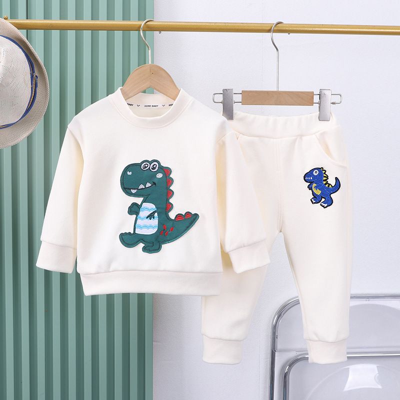 Kinderkleding Kinderen nieuwe ronde hals trui herfst trui pak baby jongen broek lange mouw tweedelig pak jongen sportpak_voghion.com