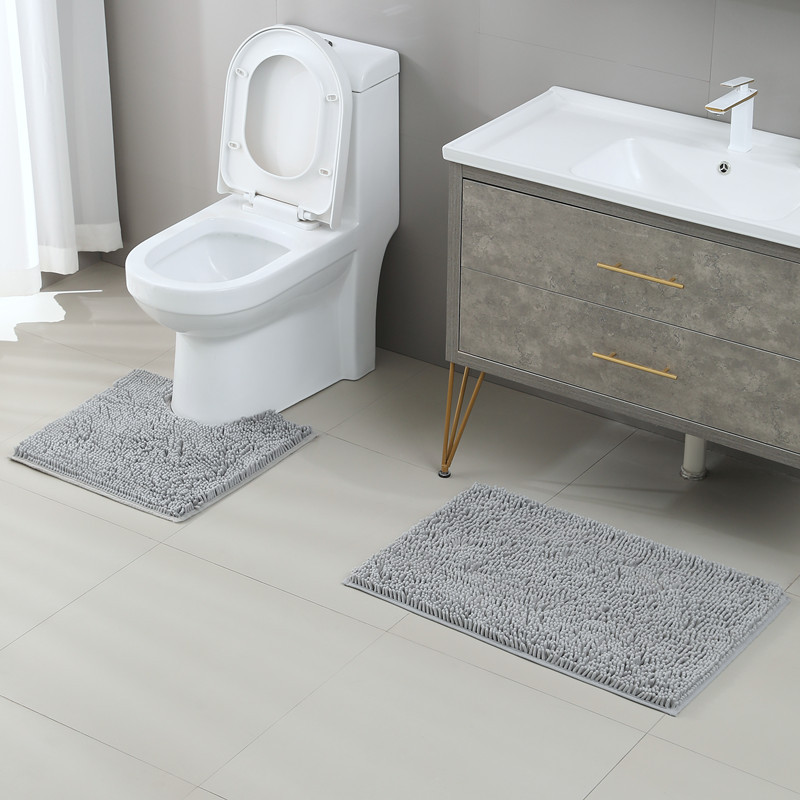 Heißverkaufte Chenille-Bodenmatte, lange Wolle, Badezimmer-Bodenmatte, saugfähiger Badezimmerteppich_voghion.com