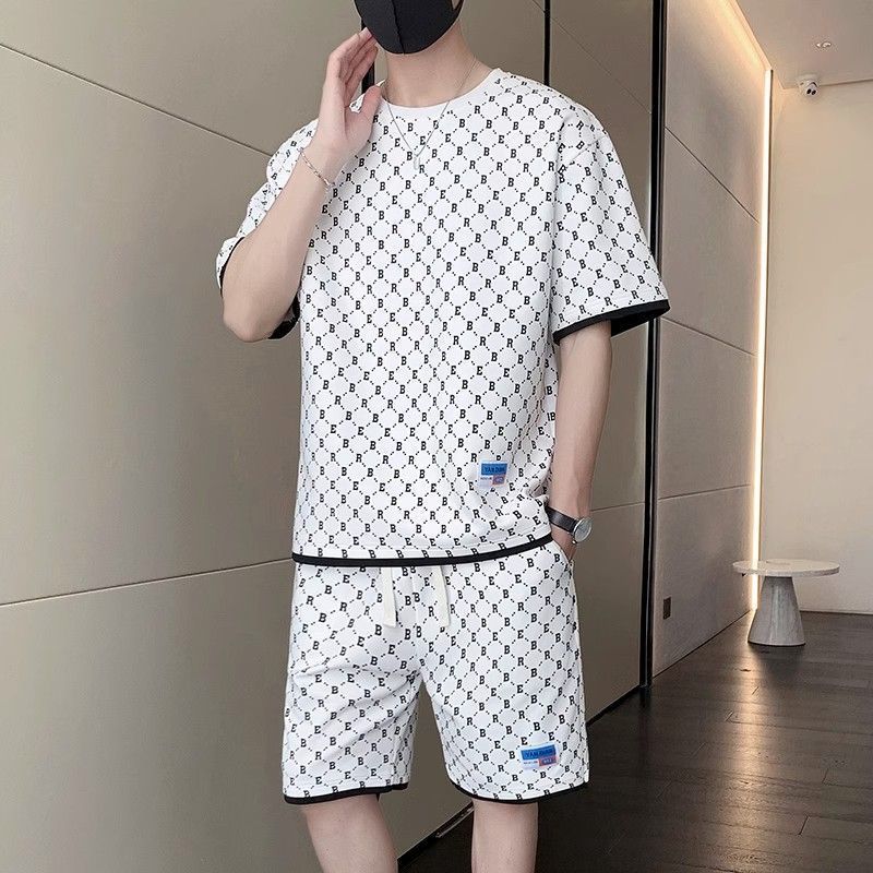 Unschlagbare Qualität Sommer Casual Sport Anzug Trendy, Modisch und Gut Aussehend Set, Gepaart Mit Herren Kurzarm Shorts Zweiteiliges Set_voghion.com