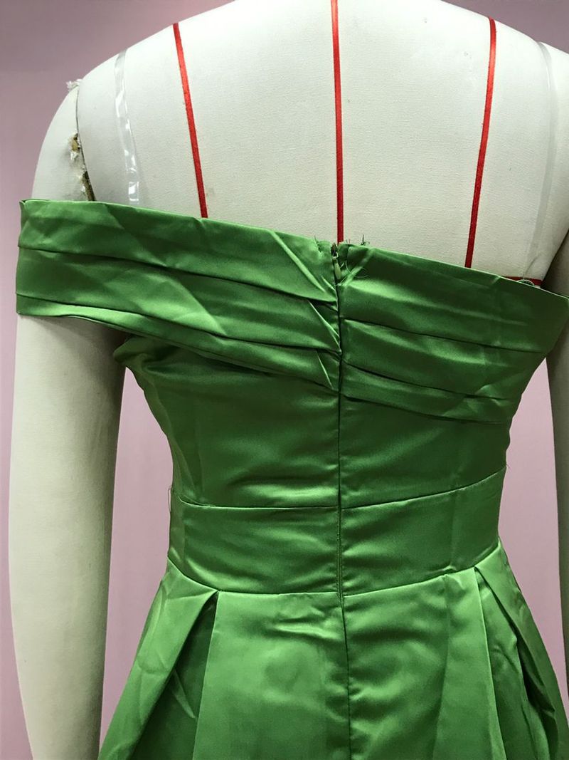 Women's Clothing Evening Dress Birthday Party Tutu Skirt Green High Split Sexy Robe_voghion.com
