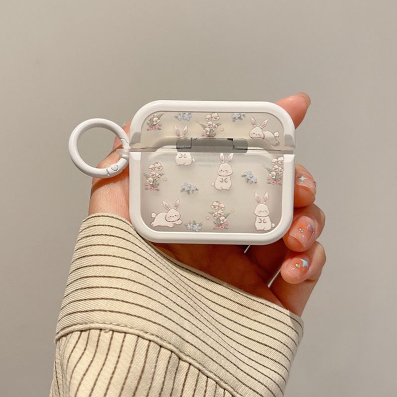 Ins Flower Rabbit Suitable 2/3/1 Third Generation Pro Case Wireless airpods Protective Cover Pro2 Earphone Bag_voghion.com