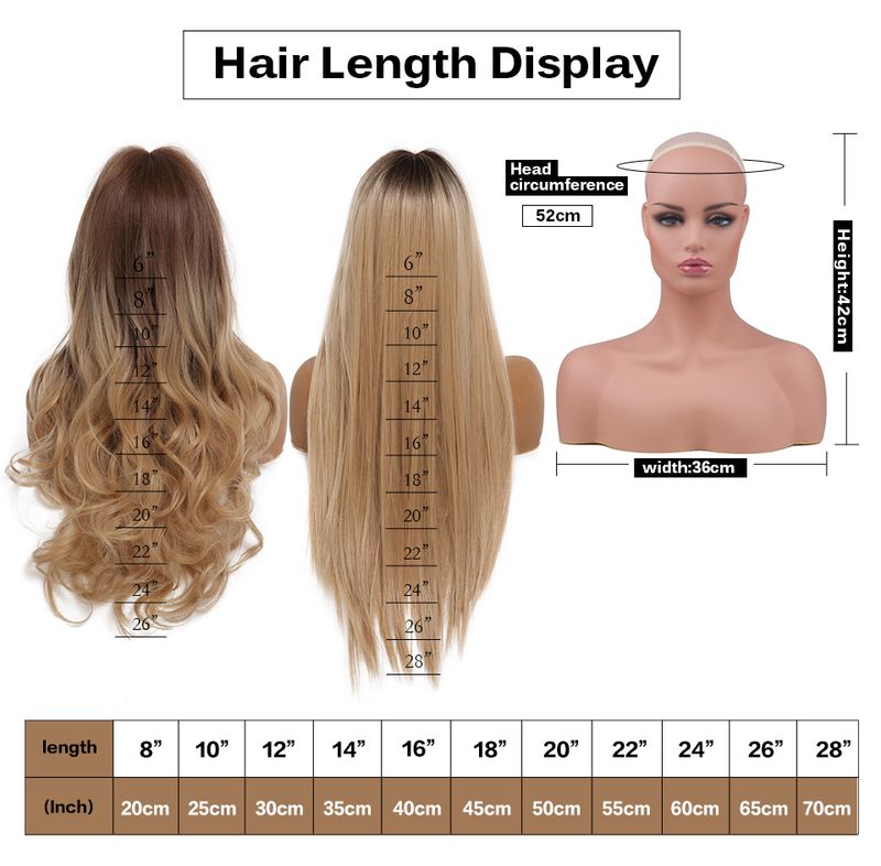 Black brown shoulder-length straight hair tail curl face shape high temperature silk_voghion.com