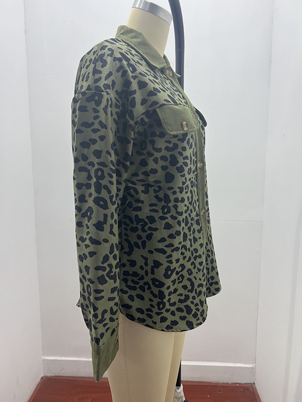 2025 Damen Herbst Winter Mode Leopard Print Button Langarm Jacke Mantel für Frauen_voghion.com