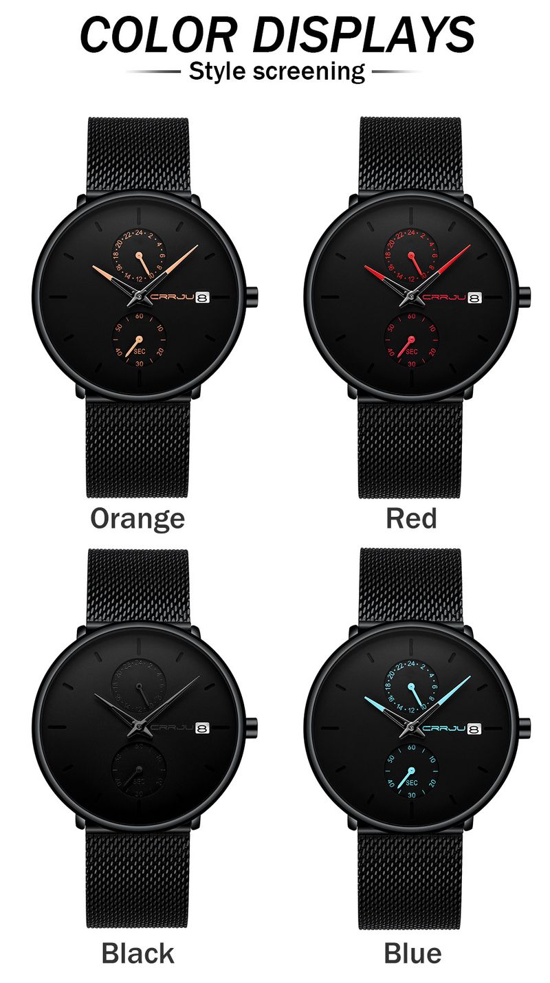 Men's And Women's Fashion Waterproof Round Mesh Strap Watch With Date Display, Casual Quartz Watch For Everyday Wear_voghion.com