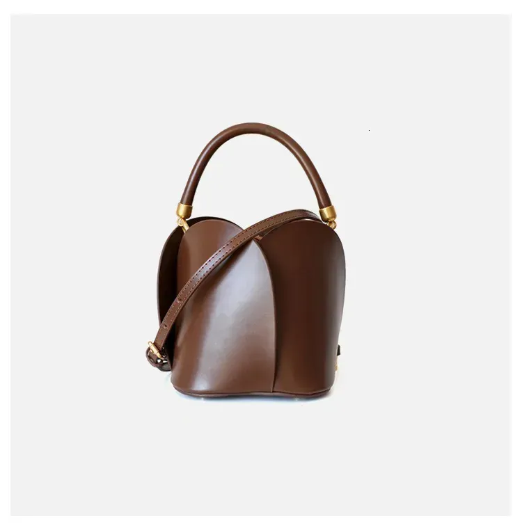 UBELLIN Mini borsa a secchiello da donna in vera pelle, borsa a tracolla da donna, borsa a forma di fiore, borsa a mano Y, borsetta 250107_voghion.com