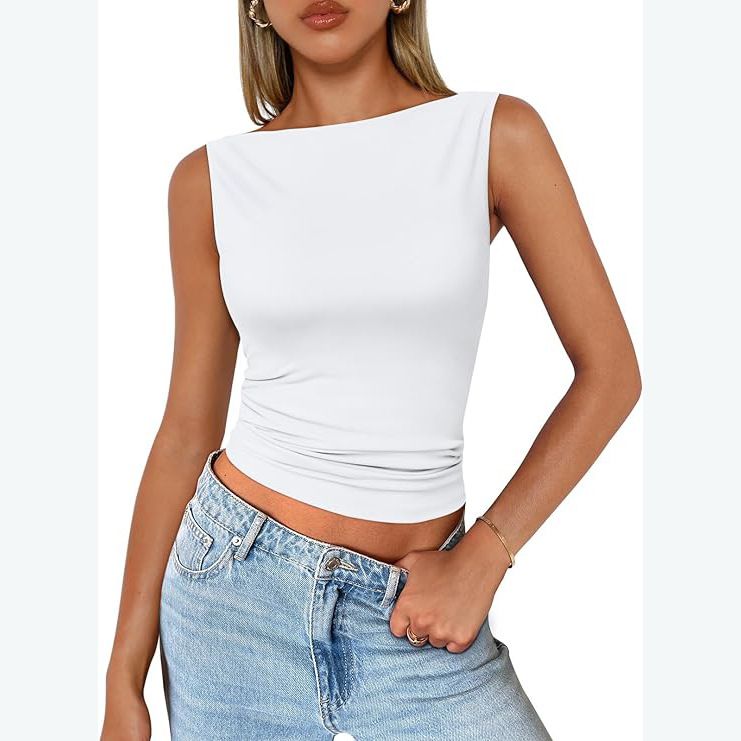 Vêtements pour femmes, pulls, bretelles, sans manches, vêtements d'extérieur, col carré, gilet, vêtements d'intérieur féminins, haut Dopamine_voghion.com