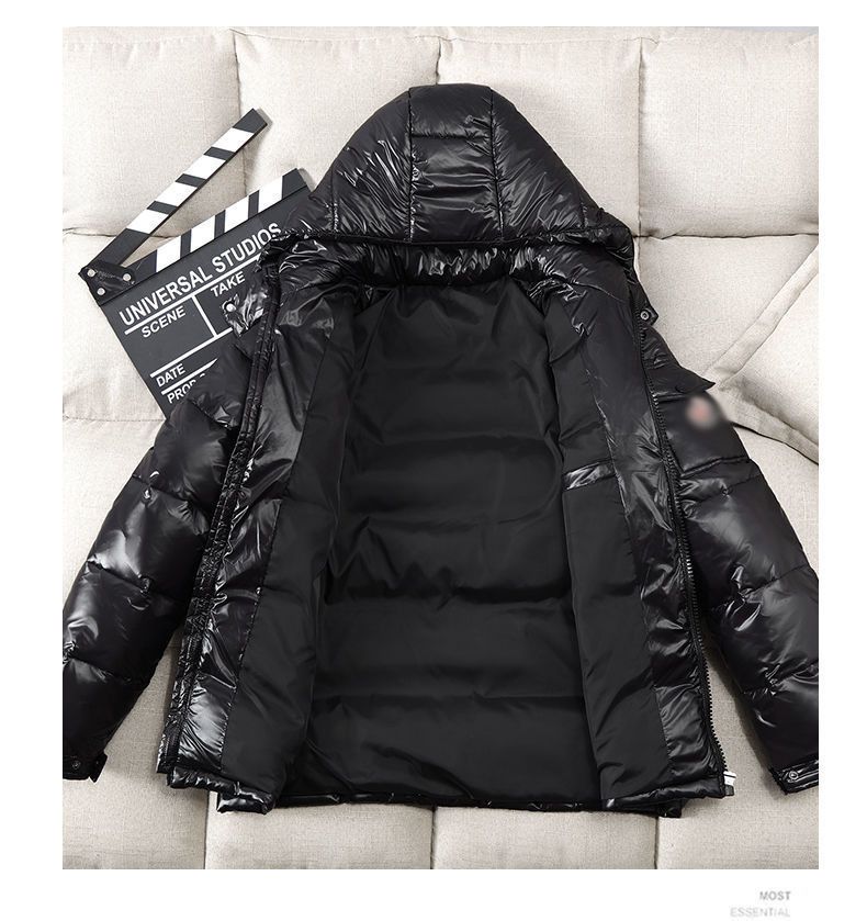 Winterjacke aus PU-Leder für Herren – Leichter Steppmantel mit abnehmbarer Kapuze, wasserabweisend und stylisch für die Freizeit_voghion.com
