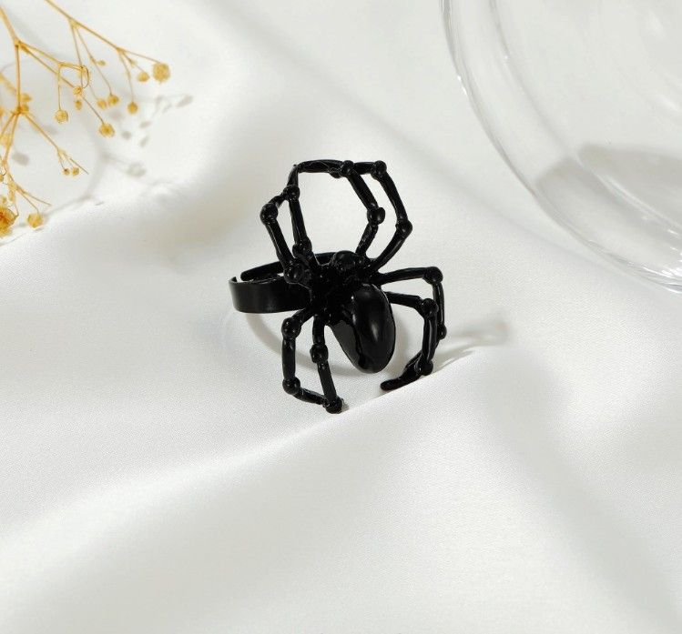 Anello di Halloween con ragno alla moda, accessorio in stile gotico per scherzo del festival dei fantasmi_voghion.com