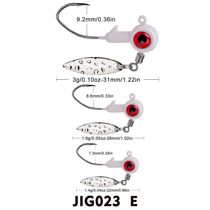 Soft Bait Weighted Lead Head With Swivel Spinner Anti-Hooking Lure 1.4g 1.6g 3g JIG Hook_voghion.com