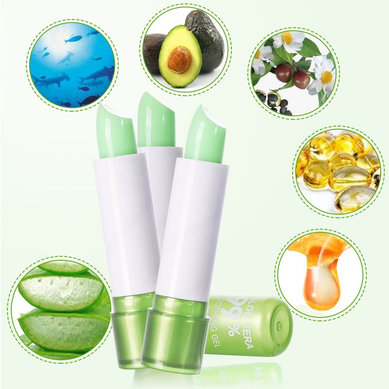 Beauty Care shop Waterproof Changing 1Pcs Long Lasting Not Easy To Fade Aloe Vera Moisturizing Color Nourishing Lipstick_voghion.com
