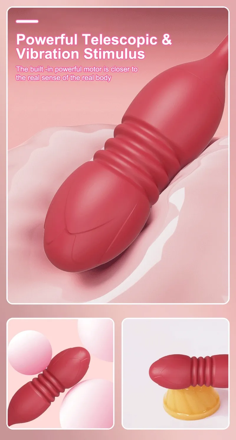 Vibromasseur à succion de rose pour femme, gode à poussée, succion de tétons, stimulateur de clitoris, œuf vibrant féminin, jouets sexuels pour adultes_voghion.com