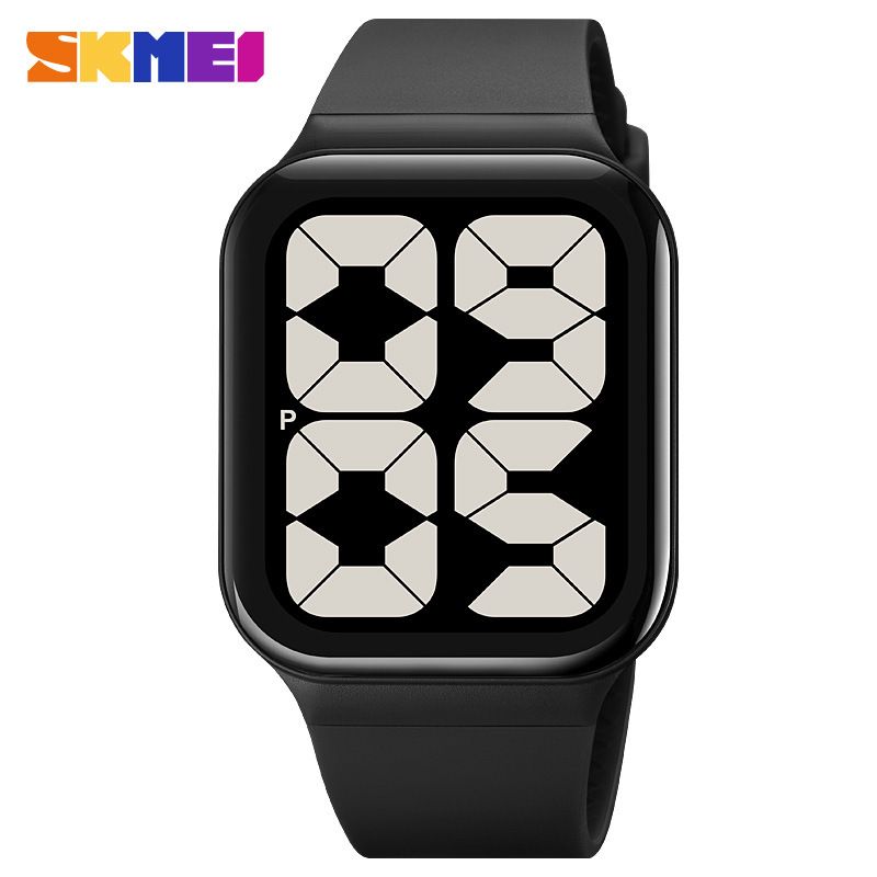 Orologio digitale da uomo e da donna, con grande schermo curvo, alla moda, semplice, impermeabile_voghion.com